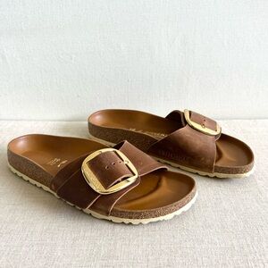 Birkenstock Madrid Big Buckle | Cognac Oiled Leather